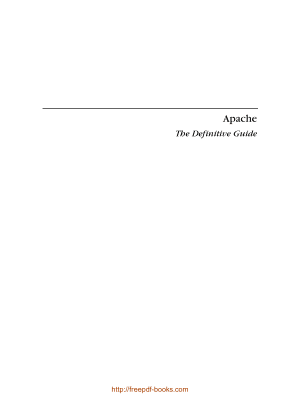 Apache The Definitive Guide 2nd Edition