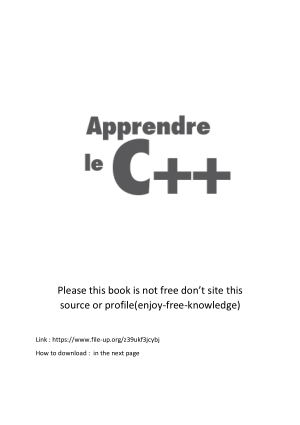 Free Download PDF Books, Apprendre le C++