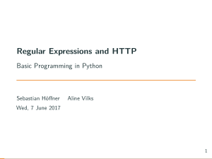 Regular Expressions and HTTP Basic Programming in Python Book Of 2017