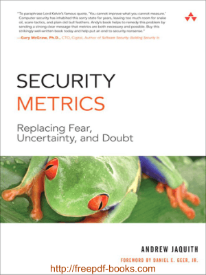 Free Download PDF Books, Security Metrics – Replacing Fear,Uncertainty and Doubt
