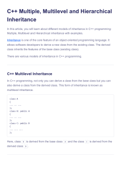 C++ Multiple Multilevel and Hierarchical Inheritance _ C++ Inheritance