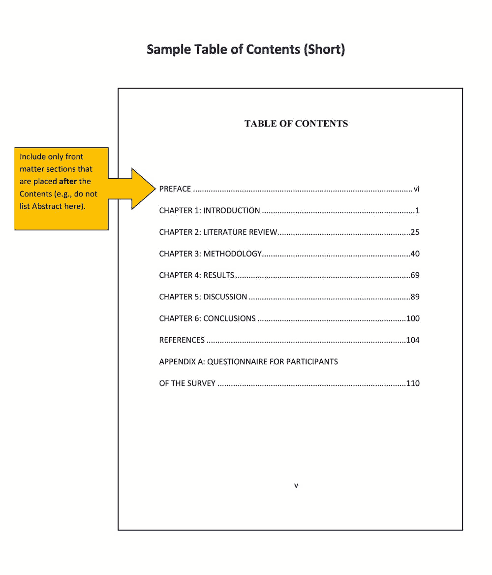 Free Download PDF Books, Table of Contents Simple Template in PDF