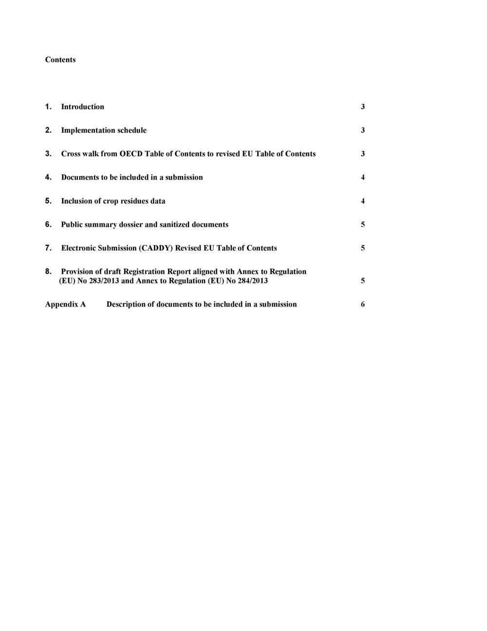 Simple Table of Contents Template in MS Word