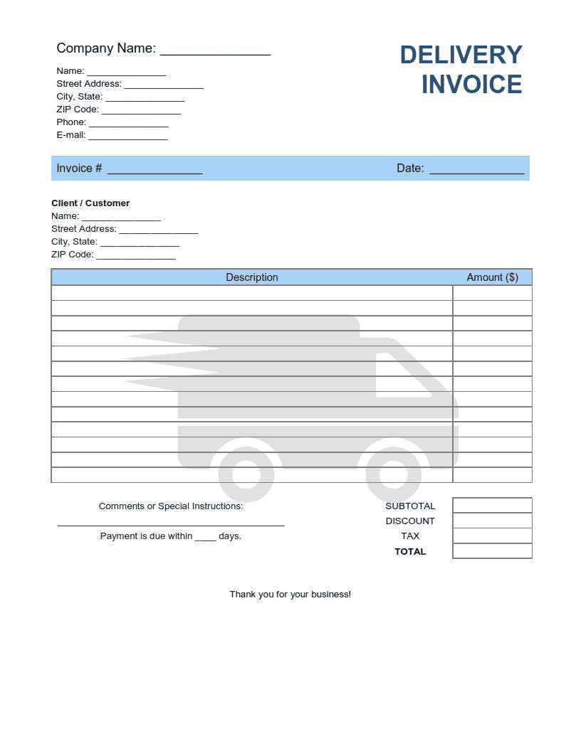 Invoice Template Xls Free Download