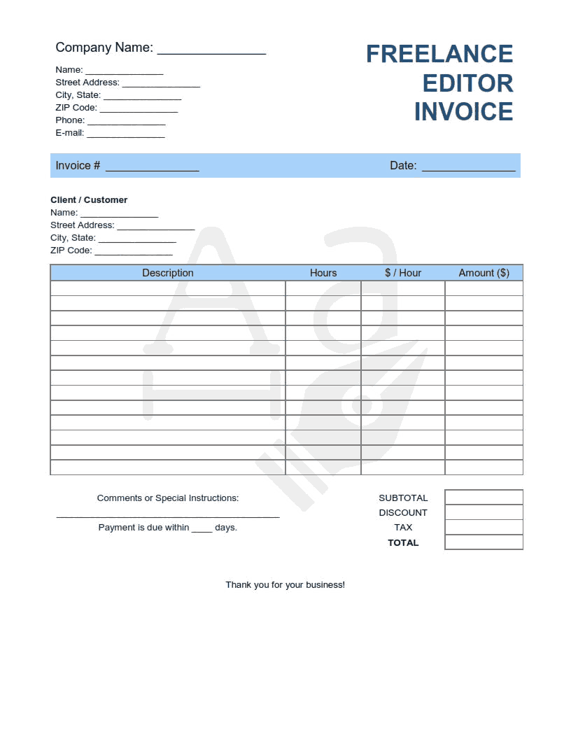 Freelancer Invoice Templates 10 Free Templates In Word Excel And Pdf Free Download Free Pdf Books