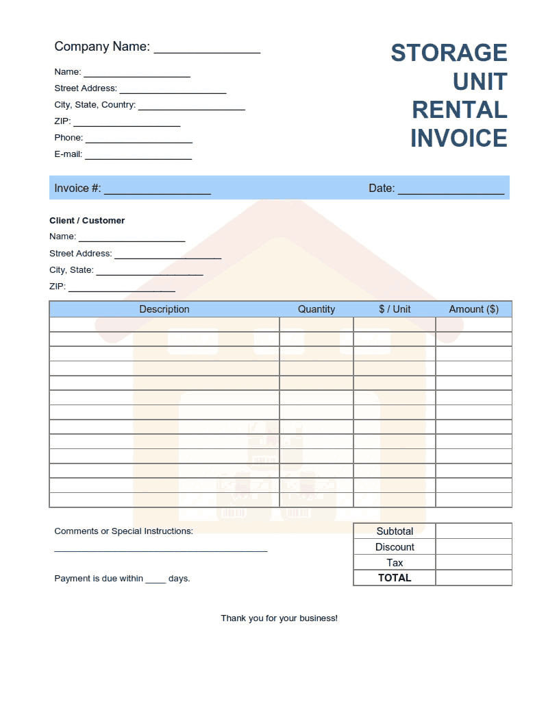 Car Rental Invoice Template Word  Excel  PDF Free Download Within Invoice Template For Rent