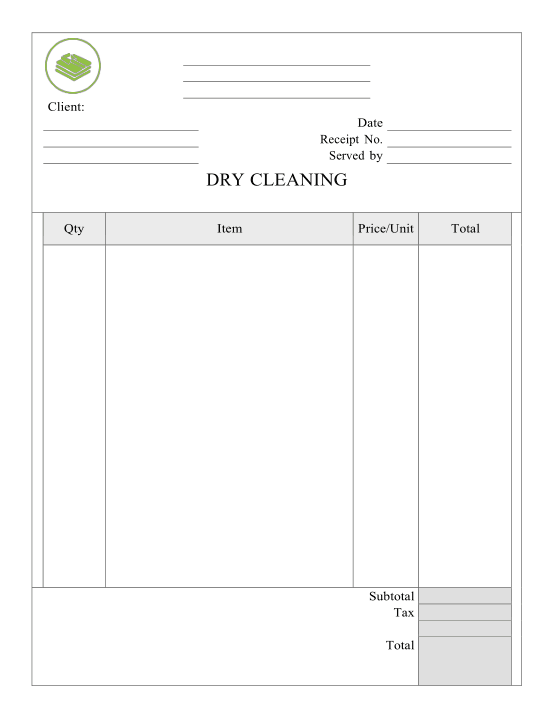 Laundromat Dry Cleaning Invoice Template Word | Excel | PDF
