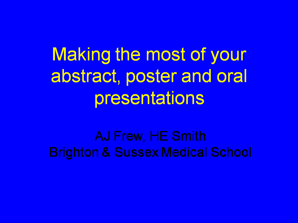 Abstract Abstract Poster and Oral Powerpoint Presentation Template PPT