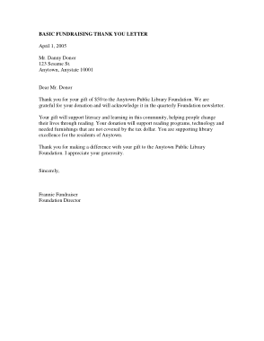 Sample Fundraising Thank You Letter Template PDF | Word