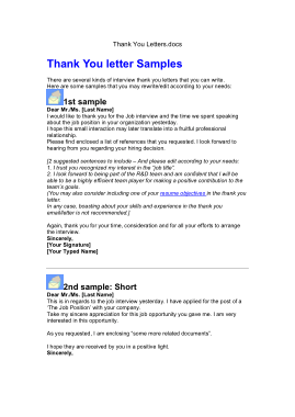 9 Sample Thank You Letters Format Template PDF | Word
