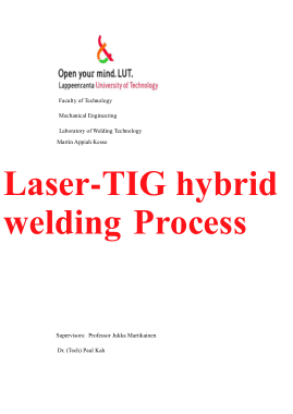 Laser Tig Hybrid Welding Process