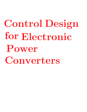 Control Design for Electronic Power Converters