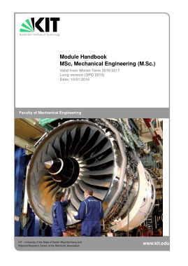 Free Download PDF Books, Module Handbook MSc Mechanical Engineering M.Sc 2017