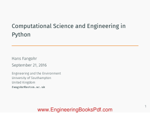 Python for Computational Science and Engineering slides