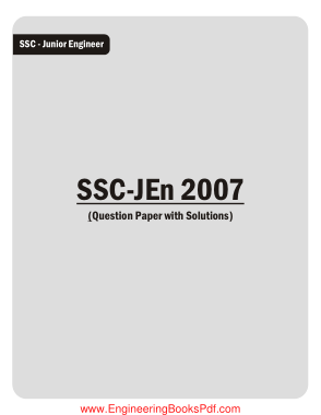 SSC JE Previous Paper Electrical 2007