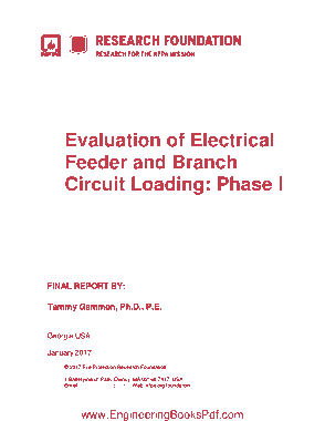 Free Download PDF Books, Evaluation of Electrical Feeder and Branch Circuit Loading Phase I FINAL REPORT