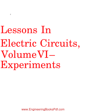 Free Download PDF Books, Lessons In Electric Circuits Volume VI Experiments