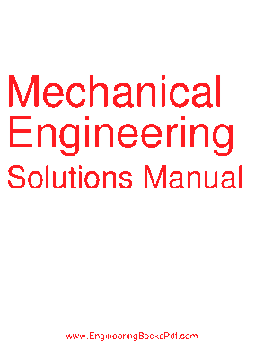 Free Download PDF Books, Mechanical Engineering Solutions Manual