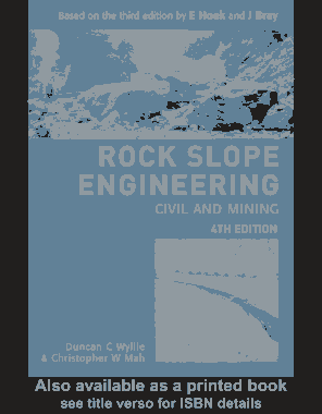 Rock Slope Engineering Civil and mining 4th Edition