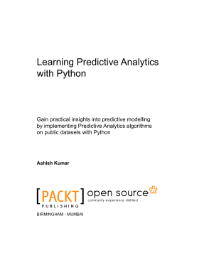 Learning Predictive Analytics with Python