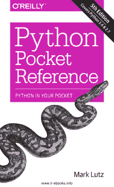 Python Pocket Reference 5th Edition Python in Your Pocket