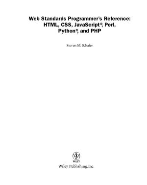 Web Standards Programmer s Reference HTML CSS JavaScript Perl Python and PHP