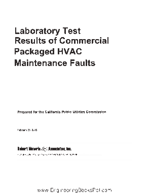 Laboratory Test Results of Commercial Packaged HVAC Maintenance Faults