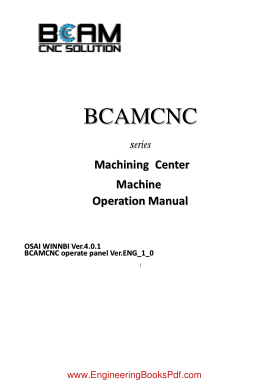 BCAMCNC Machining Center Operation Manual OSAI System