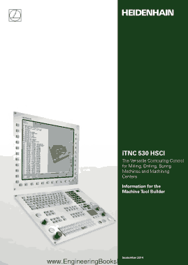 iTNC 530 HSCI The Versatile Contouring Control for Milling Drilling Boring Machines and Machining Centers