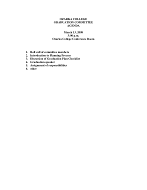 Free Download PDF Books, College Graduation Agenda Template