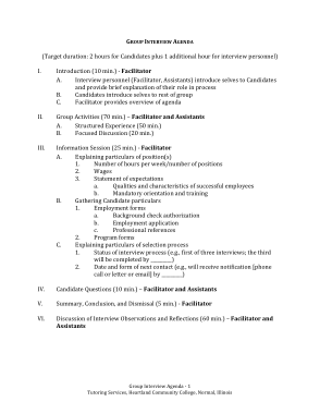 Group Interview Agenda Template