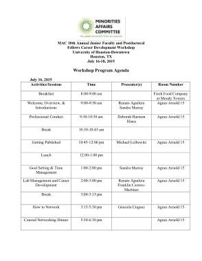 Workshop Program Agenda Template