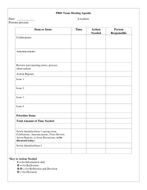 Free Download PDF Books, PBIS Team Meeting Agenda Blank Form Template