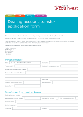 Account Transfer Application Form in PDF Template