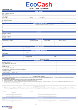 Agent Banking Application Form Template