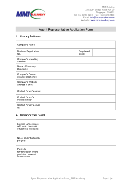 Agent Representative Application Form Template