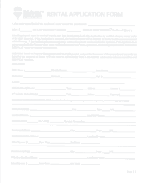 Blank Rental Application Form Template