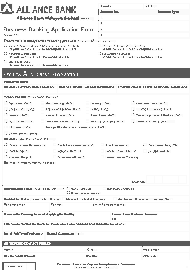 Business Banking Application Form Template