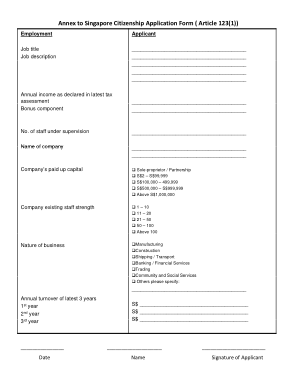 Citizenship Application Form Template