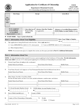 Citizenship Certificate Application Form Template