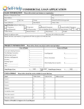 Commercial Loan Application Form Template