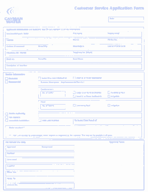 Customer Service Application Form Template