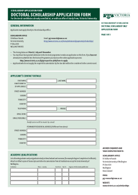 Doctoral Scholarship Application Form Template