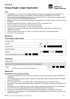 Group Single Lodger Application Form Template