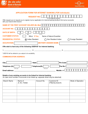 Internet Banking Application Form Template