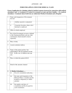 Medical Application Form Template