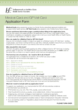 Medical Card Application Form in PDF Template