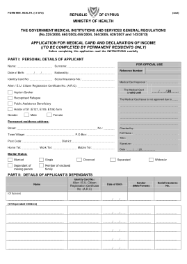 Medical Card Application Form Template