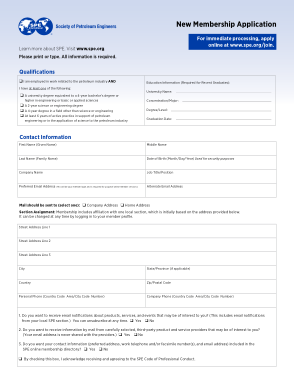 New Membership Application Form Template