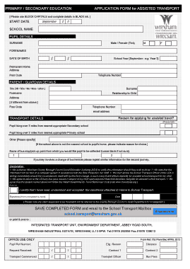 Primary Education Application Form Template